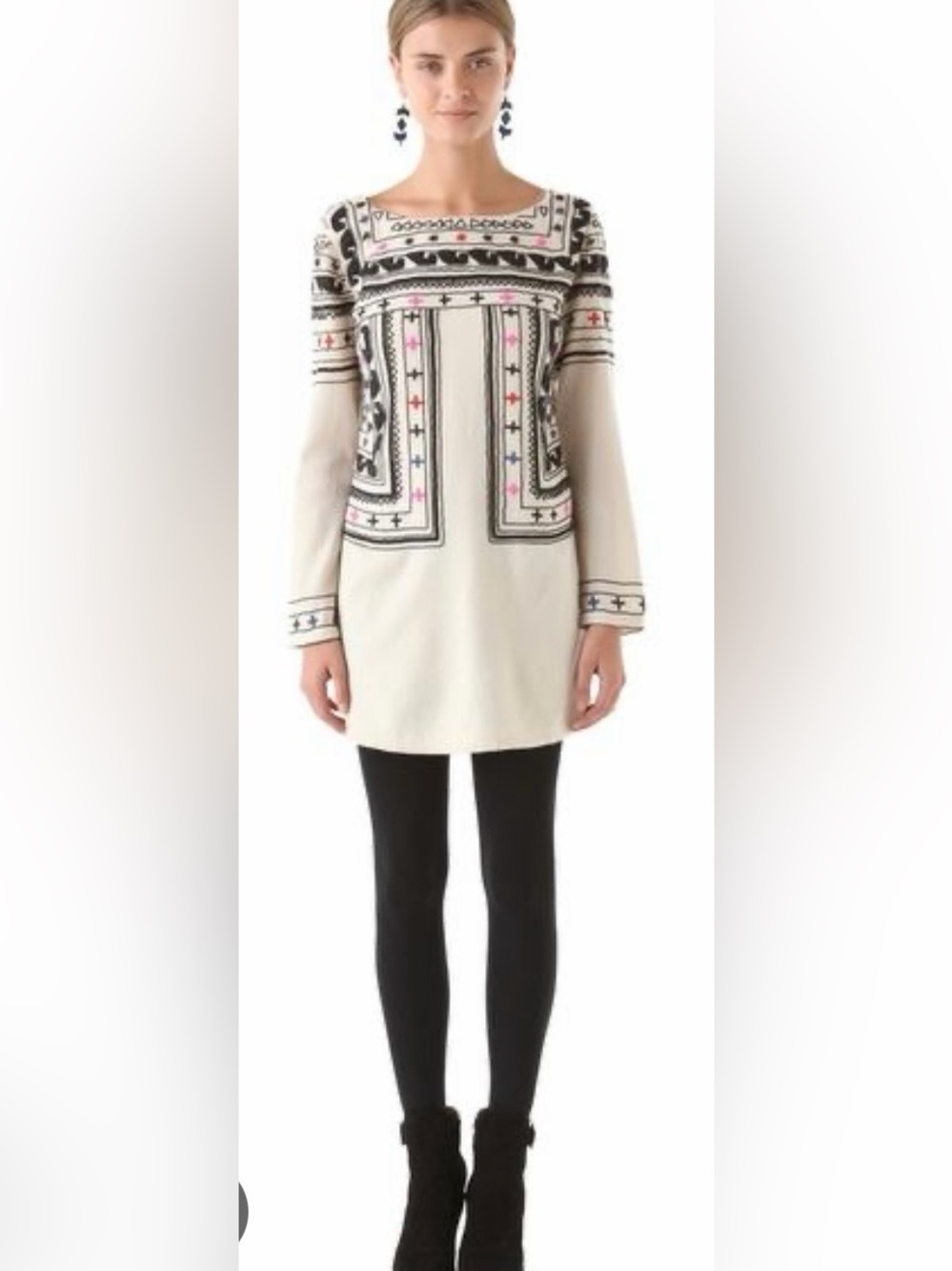 Mara Hoffman 100% Wool Fully Lined Embellished Mini Dress Size 6
